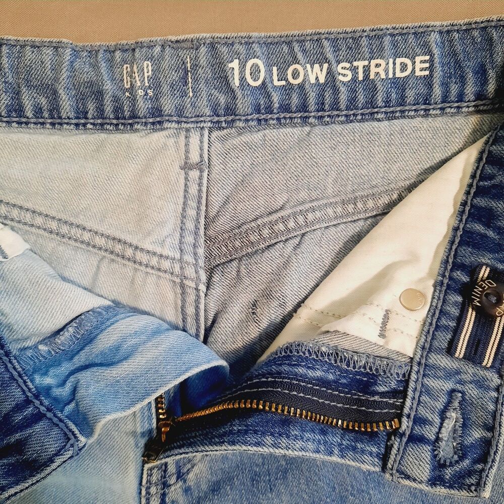 Gap Kids Patchwork Size 10 Low Stride Wide Leg Jeans - Picture 5 of 13